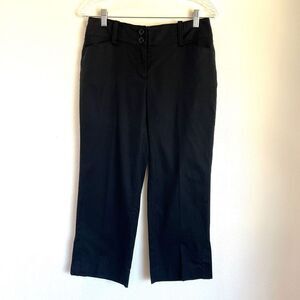 Cabi Linen Blend Crop Pants Style 491 Black Sz 2